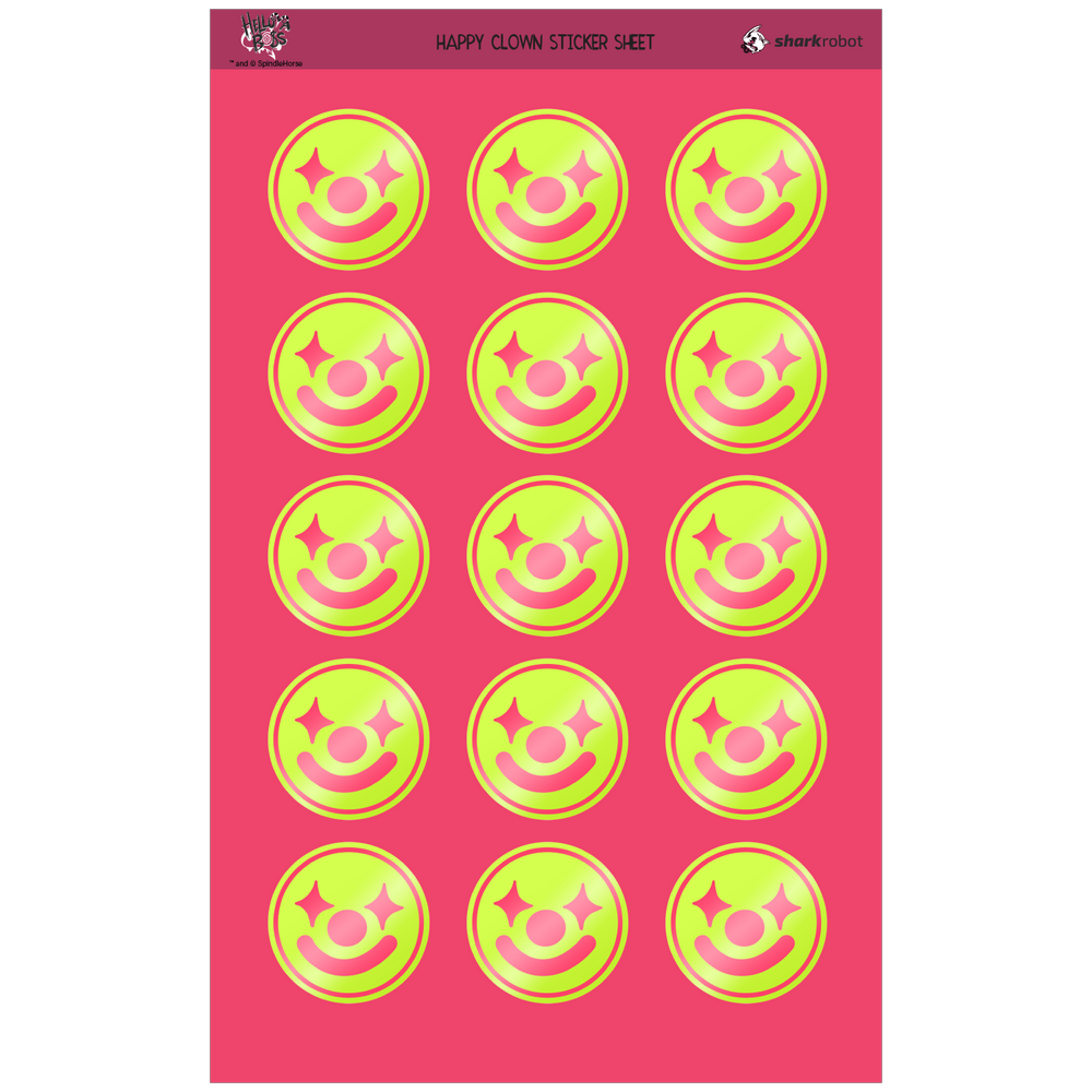 Happy Clown Sticker Sheet *LIMITED STOCK*